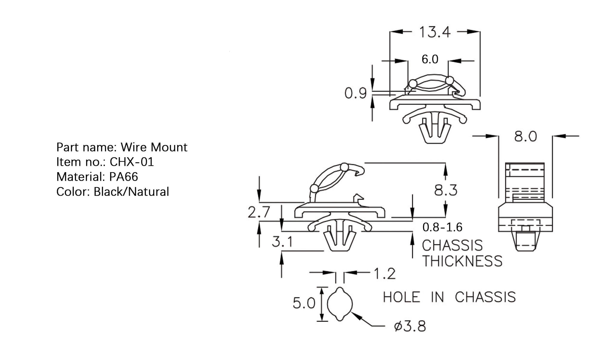 Plastic Wire Mount CHX-01